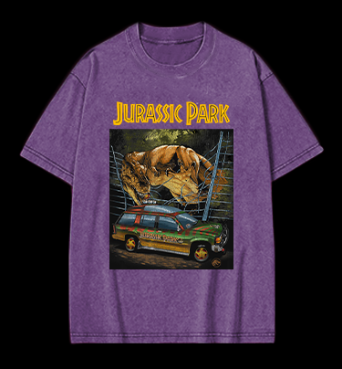JURASSIC PARK Vintage Washed 100% Cotton T-Shirt