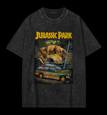 JURASSIC PARK Vintage Washed 100% Cotton T-Shirt