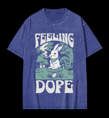 The Rabbit's Dope Vintage Washed 100% Cotton T-Shirt
