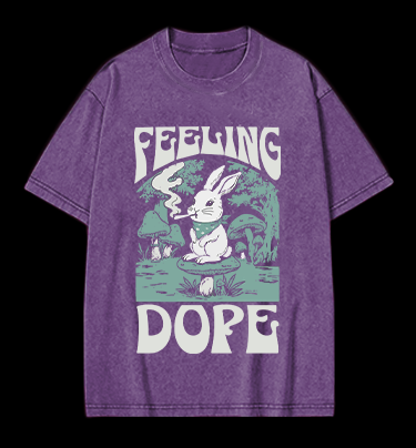 The Rabbit's Dope Vintage Washed 100% Cotton T-Shirt