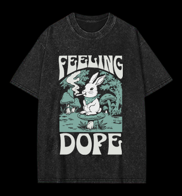 The Rabbit's Dope Vintage Washed 100% Cotton T-Shirt