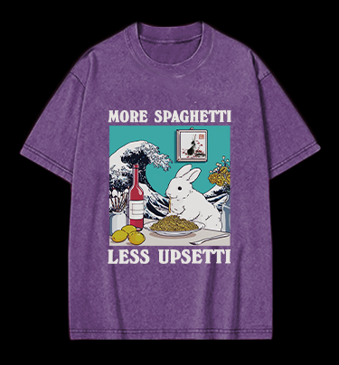 Rabbit's Pasta Time Vintage Washed 100% Cotton T-Shirt