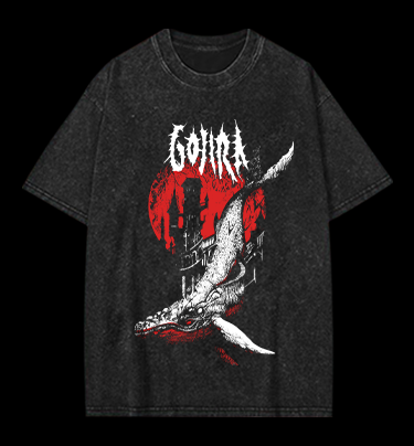 Gojira Metallic Leviathan Rising Monster Vintage Washed 100% Cotton T-Shirt
