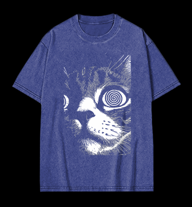 Scary Cat Vintage Washed 100% Cotton T-Shirt