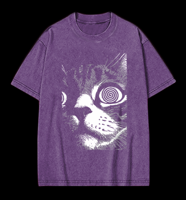 Scary Cat Vintage Washed 100% Cotton T-Shirt