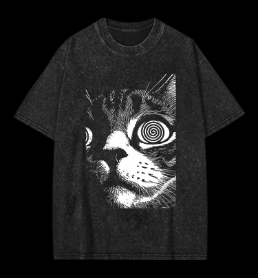 Scary Cat Vintage Washed 100% Cotton T-Shirt