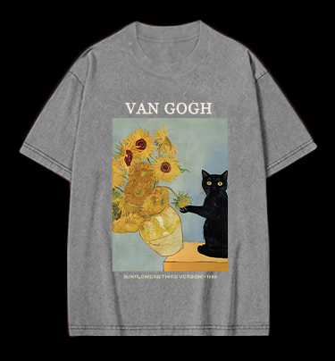Vincent Willem van Gogh Sunflowers Vintage Washed 100% Cotton T-Shirt