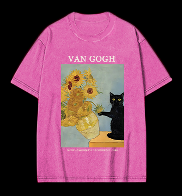 Vincent Willem van Gogh Sunflowers Vintage Washed 100% Cotton T-Shirt