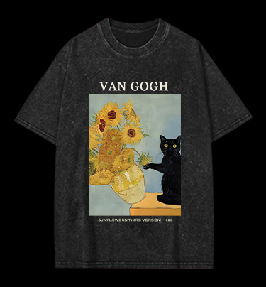 Vincent Willem van Gogh Sunflowers Vintage Washed 100% Cotton T-Shirt