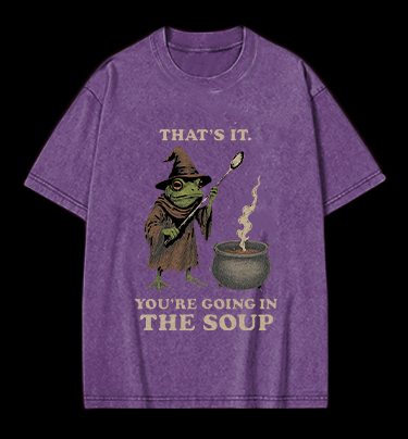 Funny Frog Soup Classic Vintage Washed 100% Cotton T-Shirt