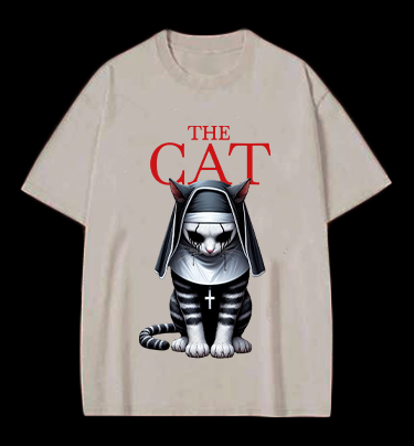 The Conjuring Cat Vintage Washed 100% Cotton T-Shirt