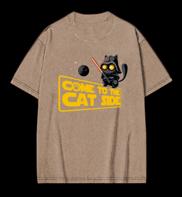 Star Cat Vintage Washed 100% Cotton T-Shirt
