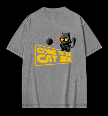 Star Cat Vintage Washed 100% Cotton T-Shirt