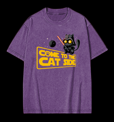 Star Cat Vintage Washed 100% Cotton T-Shirt