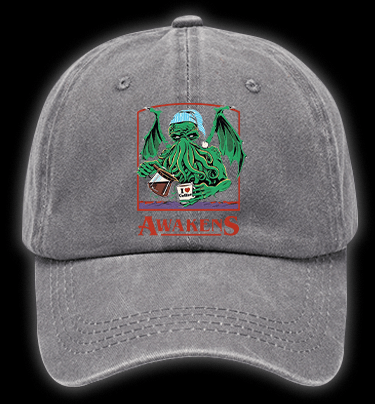 A Cthulhu monster who loves coffee Vintage Washed 100% Cotton Baseball Hat - TheDrunkShark