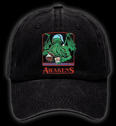 A Cthulhu monster who loves coffee Vintage Washed 100% Cotton Baseball Hat - TheDrunkShark