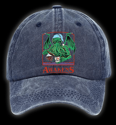 A Cthulhu monster who loves coffee Vintage Washed 100% Cotton Baseball Hat - TheDrunkShark
