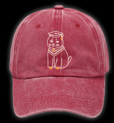 A Meowster Vintage Washed 100% Cotton Baseball Hat - TheDrunkShark
