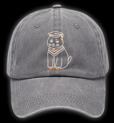 A Meowster Vintage Washed 100% Cotton Baseball Hat - TheDrunkShark