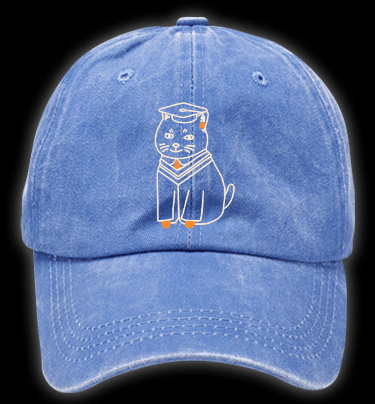 A Meowster Vintage Washed 100% Cotton Baseball Hat - TheDrunkShark