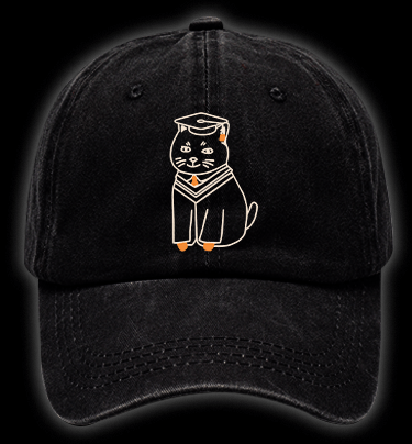 A Meowster Vintage Washed 100% Cotton Baseball Hat - TheDrunkShark
