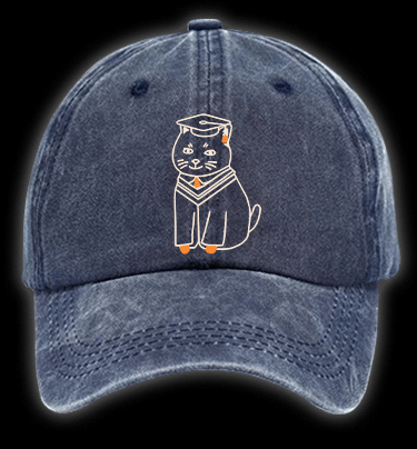 A Meowster Vintage Washed 100% Cotton Baseball Hat - TheDrunkShark