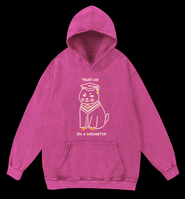 A Meowster Vintage Washed 100% Cotton Hoodie - TheDrunkShark