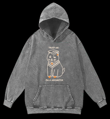 A Meowster Vintage Washed 100% Cotton Hoodie - TheDrunkShark