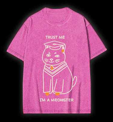 A Meowster Vintage Washed 100% Cotton T-Shirt - TheDrunkShark