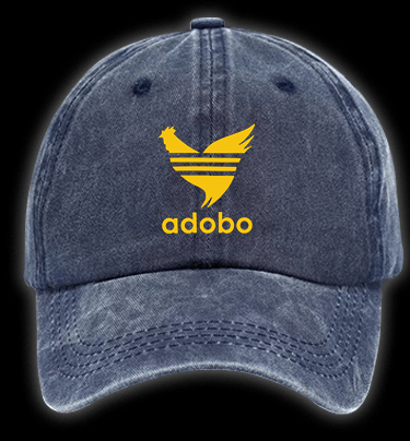 Adobo??¡ê¡ès Rooster Logo Vintage Washed 100% Cotton Baseball Hat - TheDrunkShark
