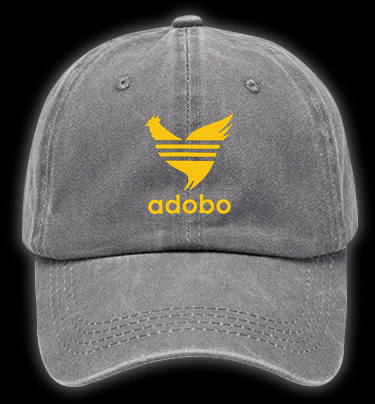 Adobo??¡ê¡ès Rooster Logo Vintage Washed 100% Cotton Baseball Hat - TheDrunkShark