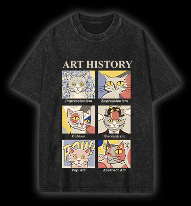  ART HISTORY Vintage Washed 100% Cotton T-Shirt - TheDrunkShark