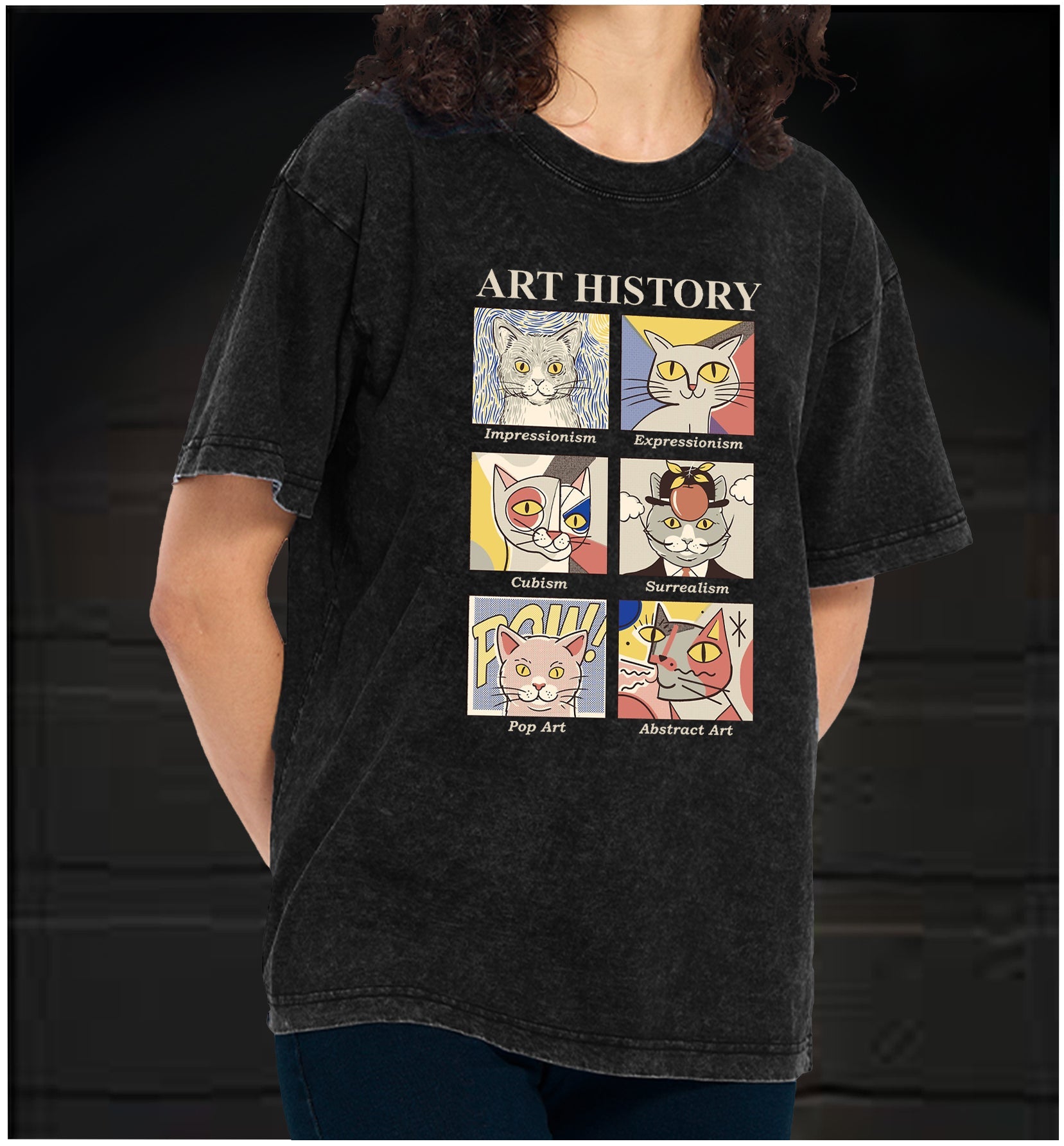  ART HISTORY Vintage Washed 100% Cotton T-Shirt - TheDrunkShark