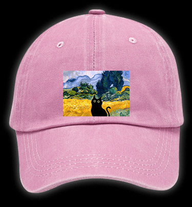  Artistic Cat's Freedom  Vintage Washed 100% Cotton Baseball Hat - TheDrunkShark