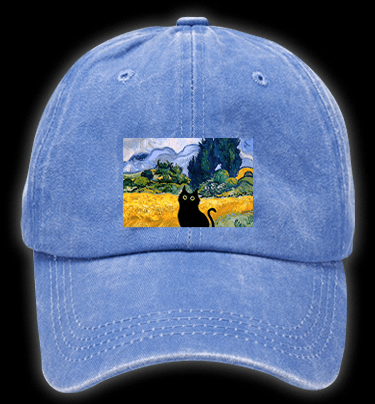  Artistic Cat's Freedom  Vintage Washed 100% Cotton Baseball Hat - TheDrunkShark