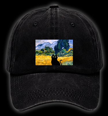  Artistic Cat's Freedom  Vintage Washed 100% Cotton Baseball Hat - TheDrunkShark