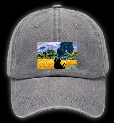  Artistic Cat's Freedom  Vintage Washed 100% Cotton Baseball Hat - TheDrunkShark