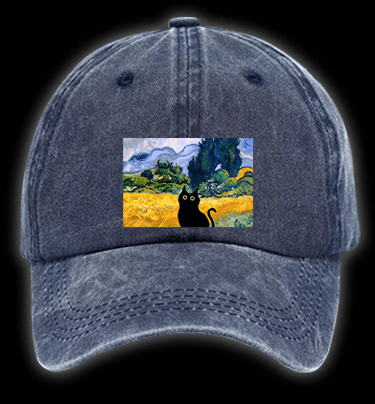 Artistic Cat's Freedom  Vintage Washed 100% Cotton Baseball Hat - TheDrunkShark