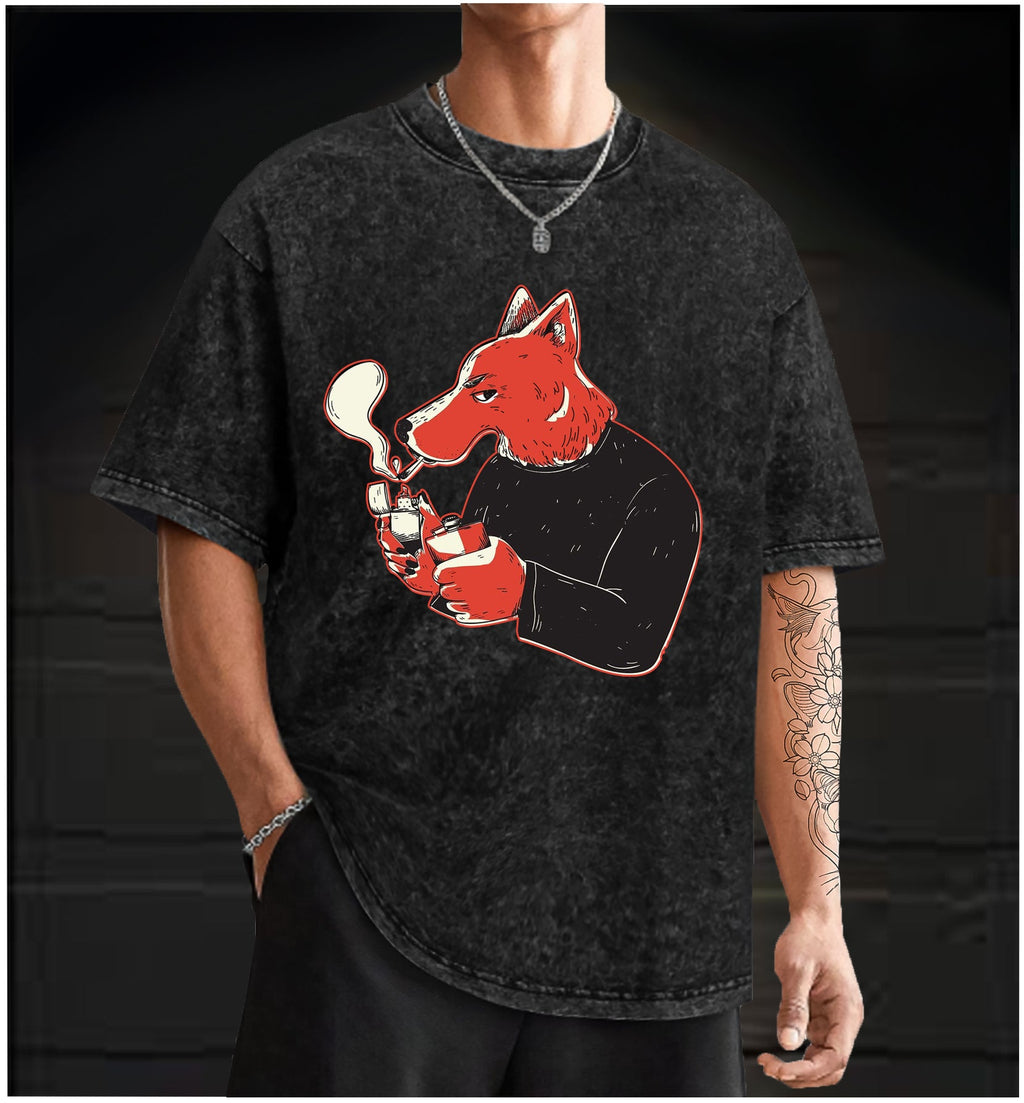  Bad Dog Attitude Vintage Washed 100% Cotton T-Shirt - TheDrunkShark