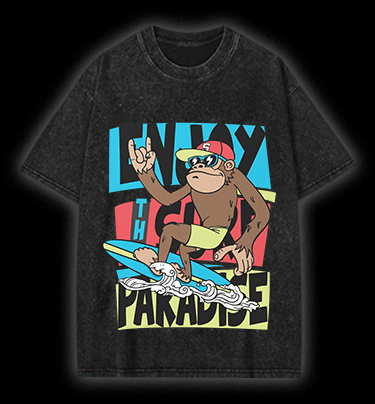  Beach Monkey Vintage Washed 100% Cotton T-Shirt - TheDrunkShark