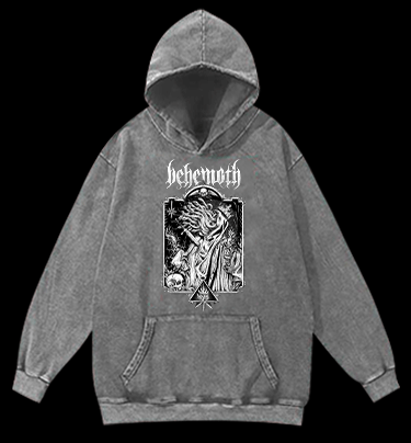 Behemoth Dark Metal Design Vintage Washed 100% Cotton Hoodie - TheDrunkShark