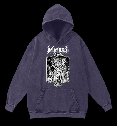 Behemoth Dark Metal Design Vintage Washed 100% Cotton Hoodie - TheDrunkShark