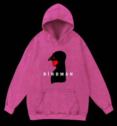 Bird Man Vintage Washed 100% Cotton Hoodie - TheDrunkShark