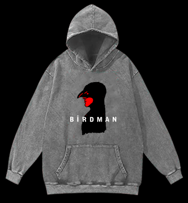Bird Man Vintage Washed 100% Cotton Hoodie - TheDrunkShark