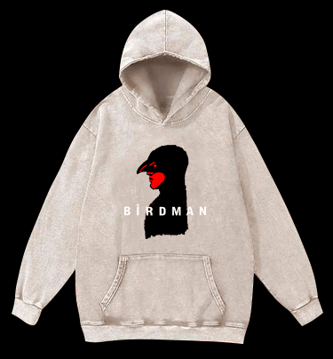 Bird Man Vintage Washed 100% Cotton Hoodie - TheDrunkShark