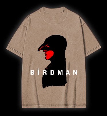 Bird Man Vintage Washed 100% Cotton T-Shirt - TheDrunkShark