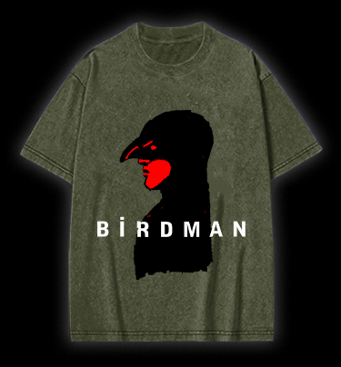 Bird Man Vintage Washed 100% Cotton T-Shirt - TheDrunkShark