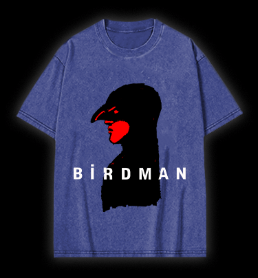Bird Man Vintage Washed 100% Cotton T-Shirt - TheDrunkShark