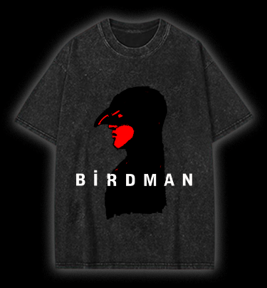 Bird Man Vintage Washed 100% Cotton T-Shirt - TheDrunkShark