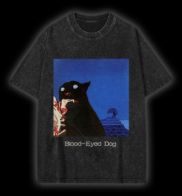  Blood - Eyed Dog  Vintage Washed 100% Cotton T-Shirt - TheDrunkShark
